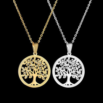 Radiant Roots Rhinestone Tree of Life Pendant Necklace - Oba Buy