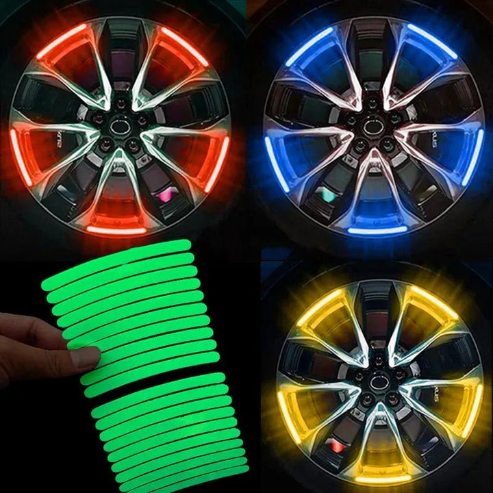 Rainbow Blaze Wheel Hub Reflective Sticker Kit - Oba Buy