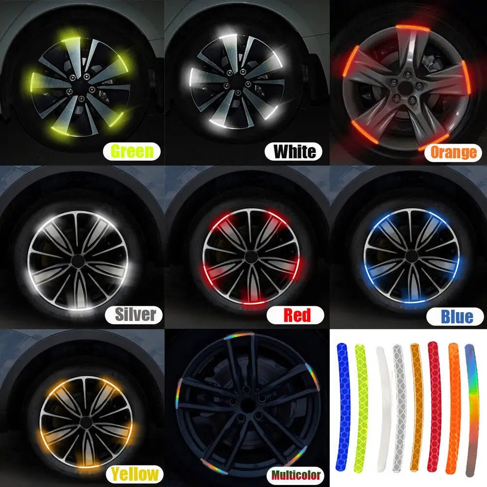 Rainbow Blaze Wheel Hub Reflective Sticker Kit - Oba Buy