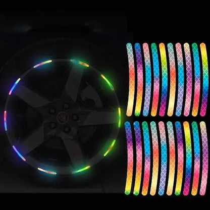 Rainbow Blaze Wheel Hub Reflective Sticker Kit - Oba Buy