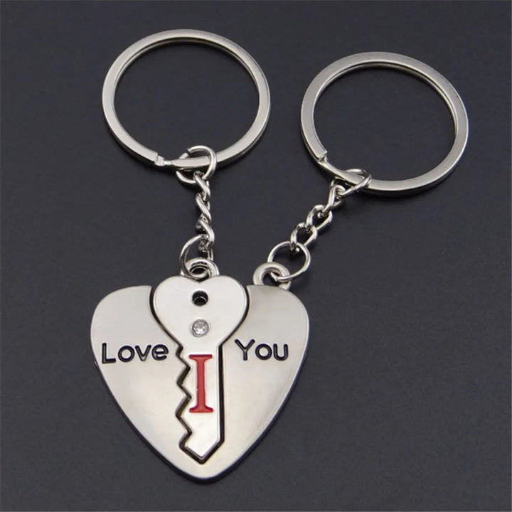 Romantic Red Hearts Duo Keychains Set - Oba Buy