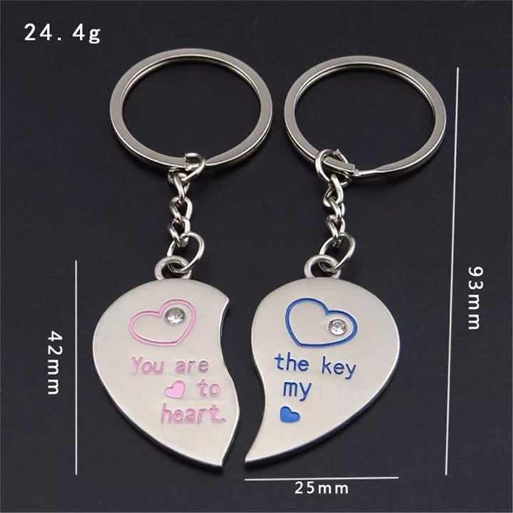 Romantic Red Hearts Duo Keychains Set - Oba Buy