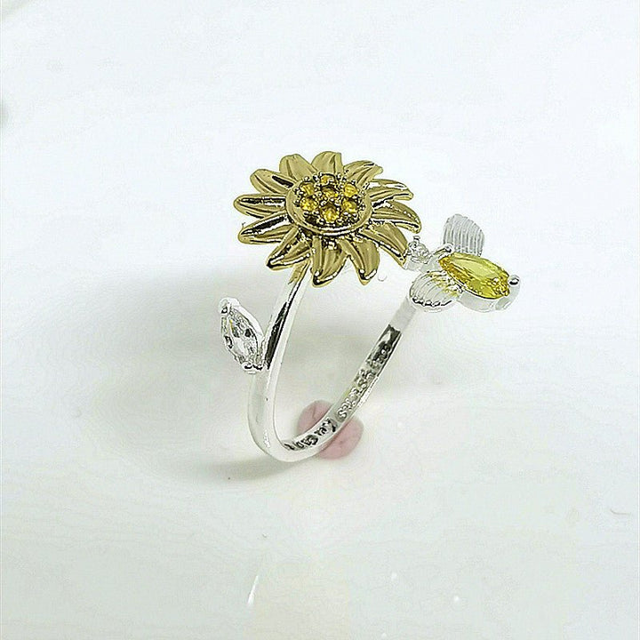 Rotating Sunflower Ring Female Euramerican - Oba Buy