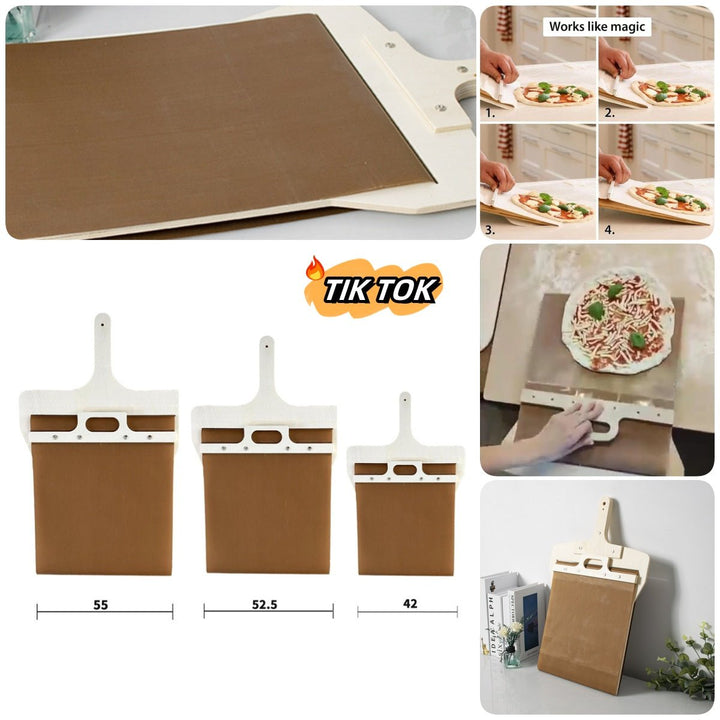 3 Sizes Sliding Pizza Peel Shovel Storage Board Pala Pizza Scorrevole Wooden Handle Transfer Pizza Kitchen Gadgets - Oba Buy