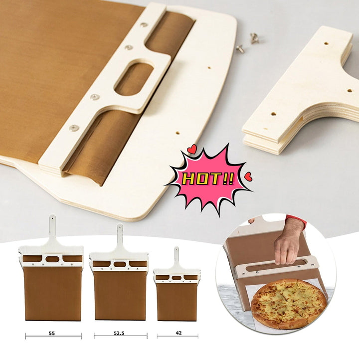 3 Sizes Sliding Pizza Peel Shovel Storage Board Pala Pizza Scorrevole Wooden Handle Transfer Pizza Kitchen Gadgets - Oba Buy